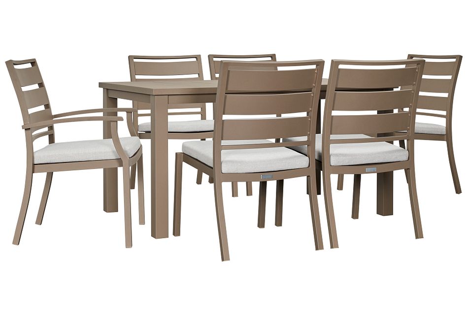 Raleigh GRAY 58" Rectangular Table & 4 Cushioned Chairs