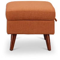 Raya Orange Fabric Storage Ottoman