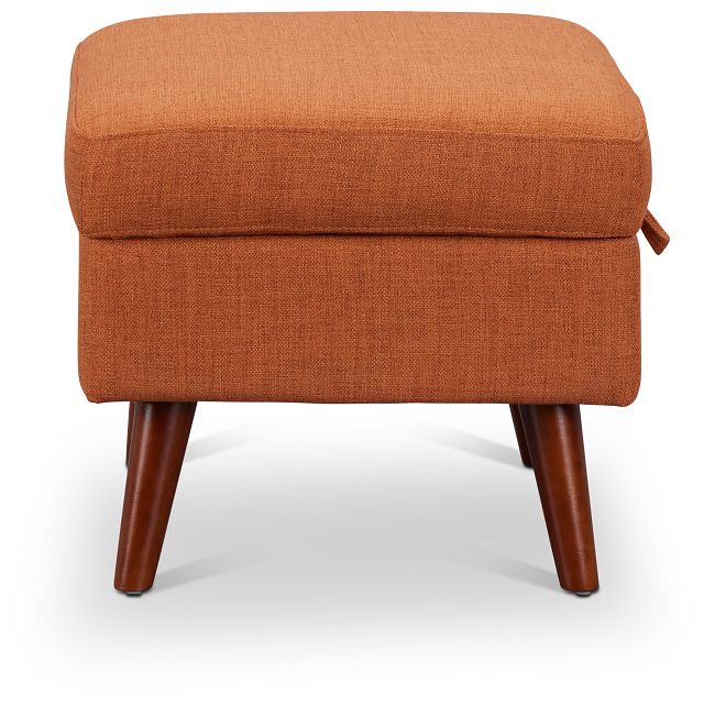 Raya Orange Fabric Storage Ottoman