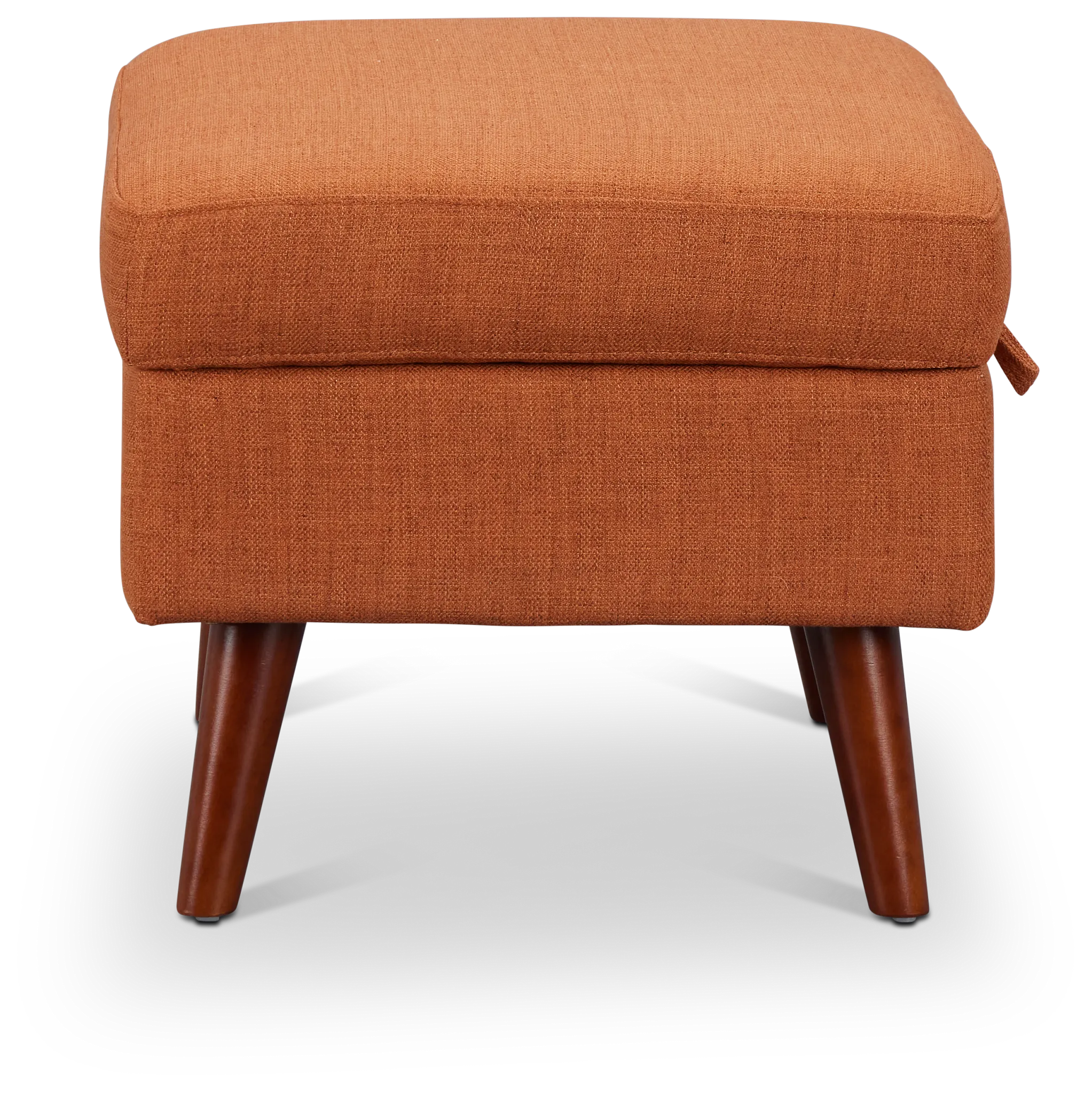 Raya Orange Fabric Storage Ottoman