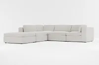 Destin Lucy Light Beige Fabric 5pc Bumper Sectional