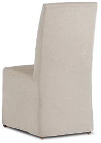 Harbor Light Beige Long Slipcover Chair With Light Tone Leg