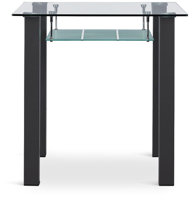 Vienna Dark Gray Glass Square High Dining Table