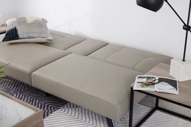 Andes Light Gray Micro Sofa Futon