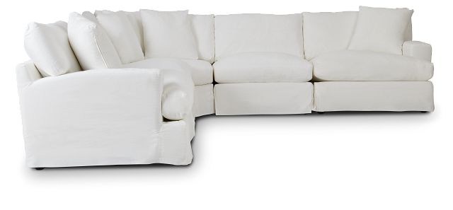 Delilah White Fabric Large Two-arm Sectional (2)
