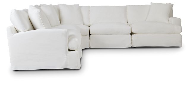 Delilah White Fabric Large Two-arm Sectional