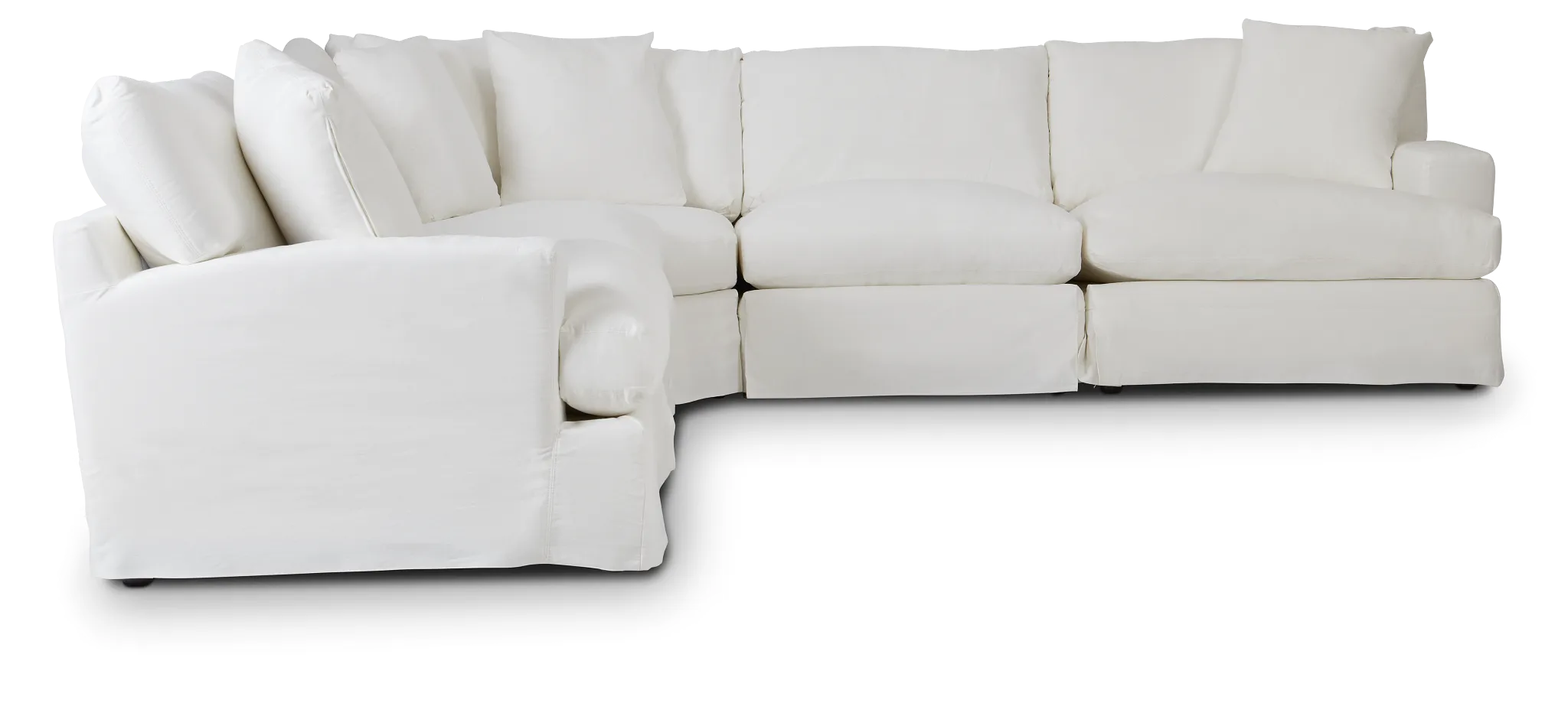 Delilah White Fabric Large Two-arm Sectional