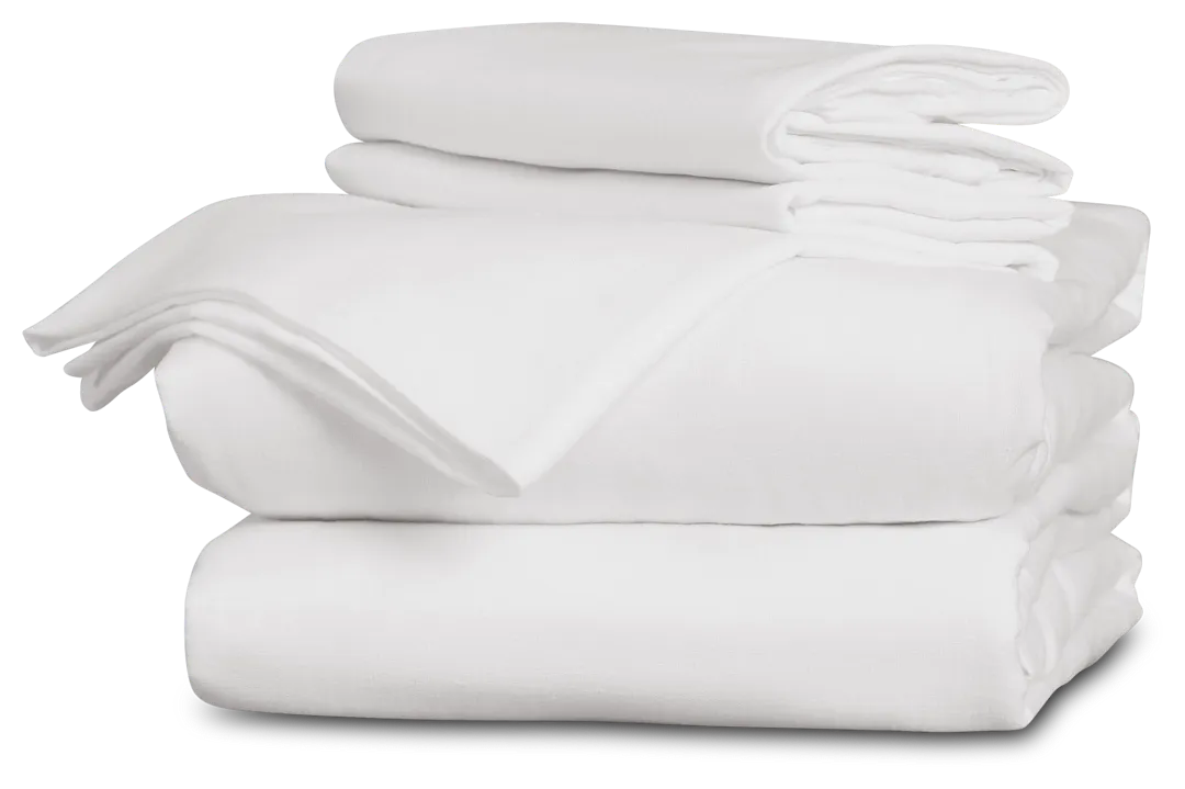 Rest & Renew Linen Blend White Sheet Set