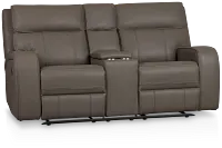 Rhett Gray Micro Reclining Console Loveseat