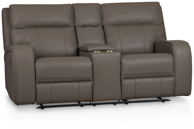 Rhett Gray Micro Reclining Console Loveseat