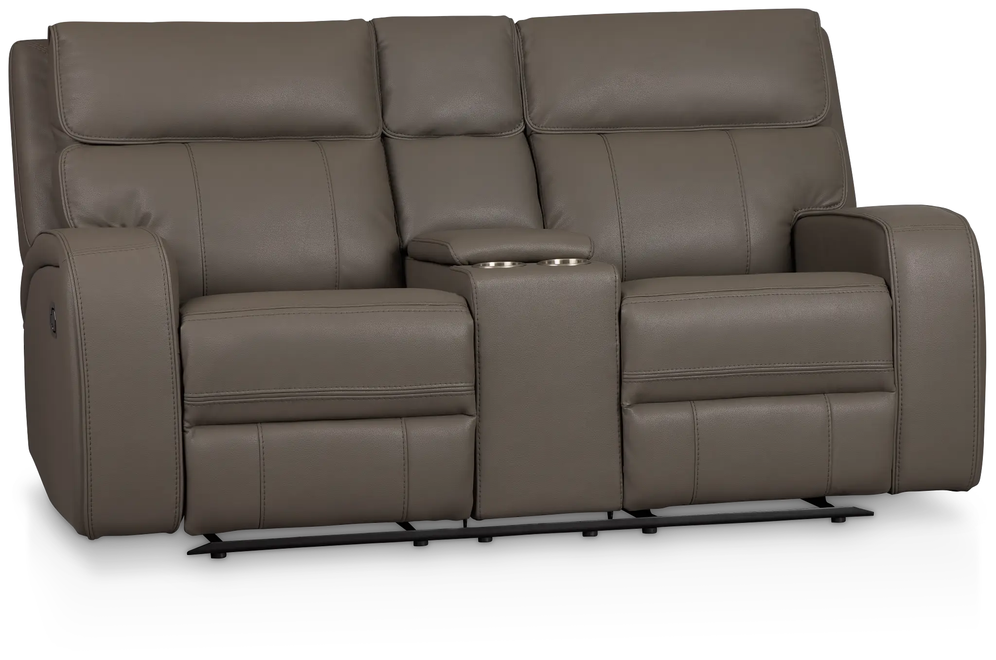 Rhett Gray Micro Reclining Console Loveseat Rhett Gray Micro Reclining Console Loveseat