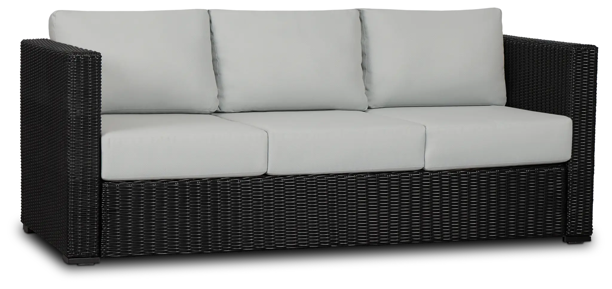 Montecito Black Sofa With Light Blue Cushions Montecito Black Sofa With Light Blue Cushions