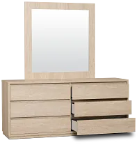Malta Light Gray Dresser & Mirror
