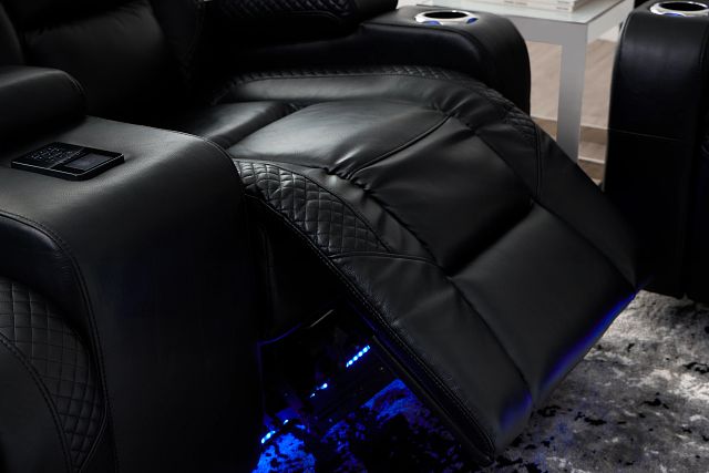 Troy Black Micro Power Recliner With Power Lumbar