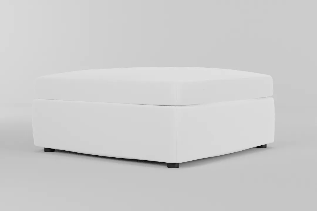 Destin Suave White Fabric Cocktail Ottoman