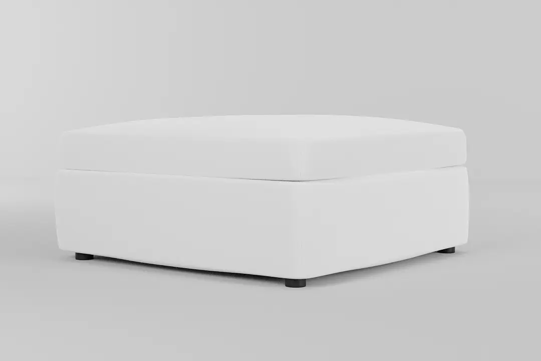 Destin Suave White Fabric Cocktail Ottoman Destin Suave White Fabric Cocktail Ottoman