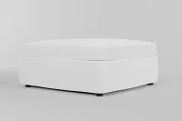 Destin Suave White Fabric Cocktail Ottoman