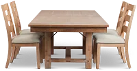 Park City Light Tone Rectangular Table & 4 Wood Chairs