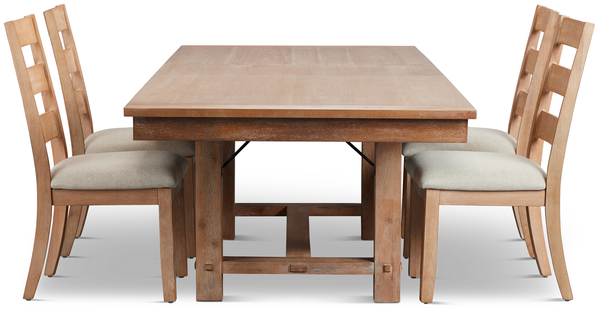 Park City Light Tone Rectangular Table & 4 Wood Chairs