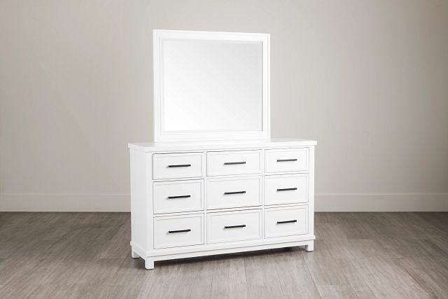 Anton White Dresser & Mirror