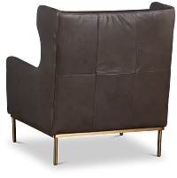 Cassian Dark Gray Leather Accent Chair