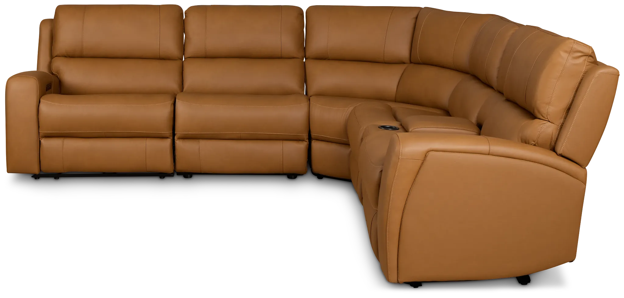Summit Light Brown Lthr/vinyl Medium Dual Power 2-arm Reclining Sectional