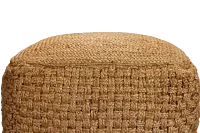 Hari Light Brown Square Accent Pouf