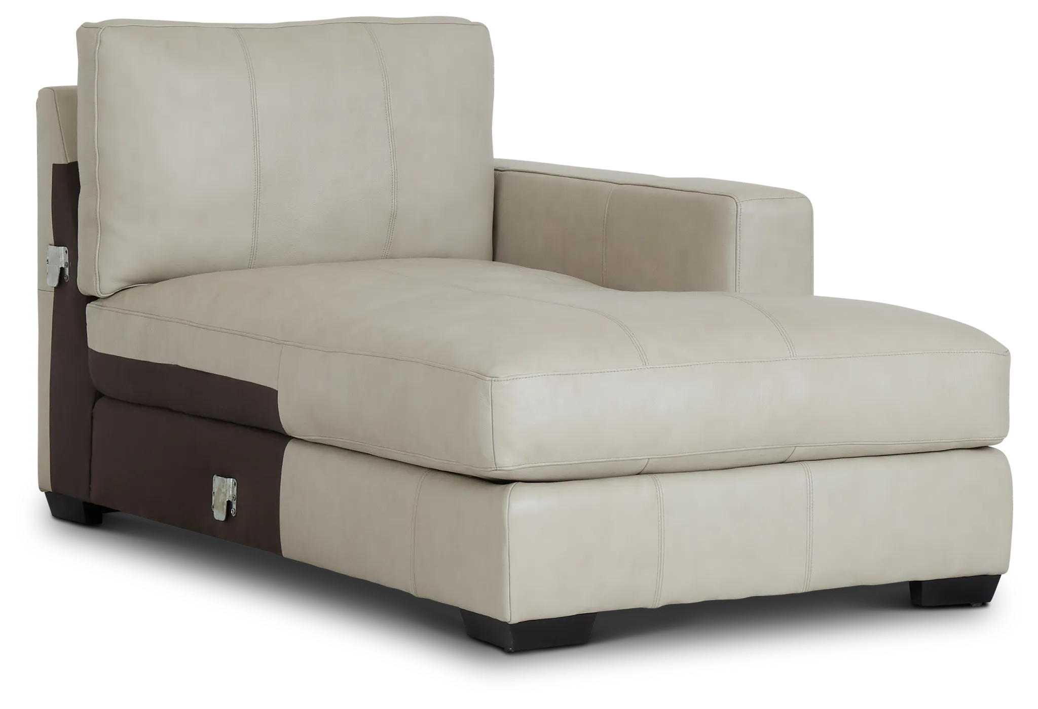Dawkins Taupe Leather Right Chaise