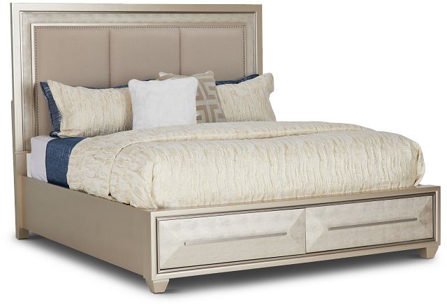 Manhattan Champagne Platform Storage Bed