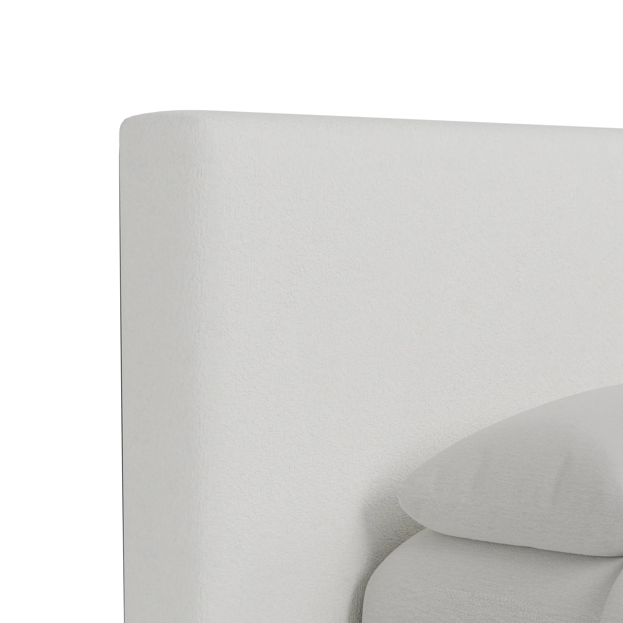 Grayton Sutton White 44" Upholstered Platform Bed