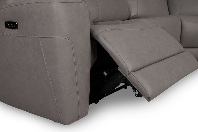 Colton Light Gray Micro Medium Dual Power 2-arm Reclining Sectional