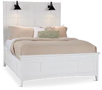 Heron Cove White Panel Bed With Lights