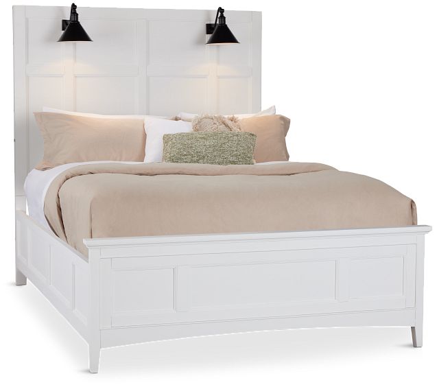 Heron Cove White Panel Bed With Lights