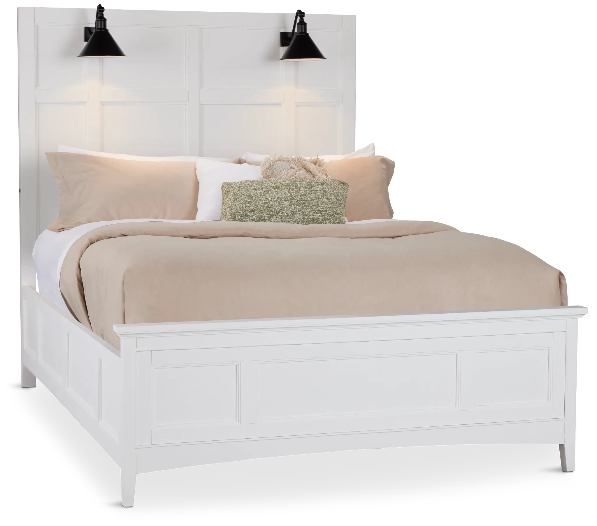 Heron Cove White Panel Bed With Lights