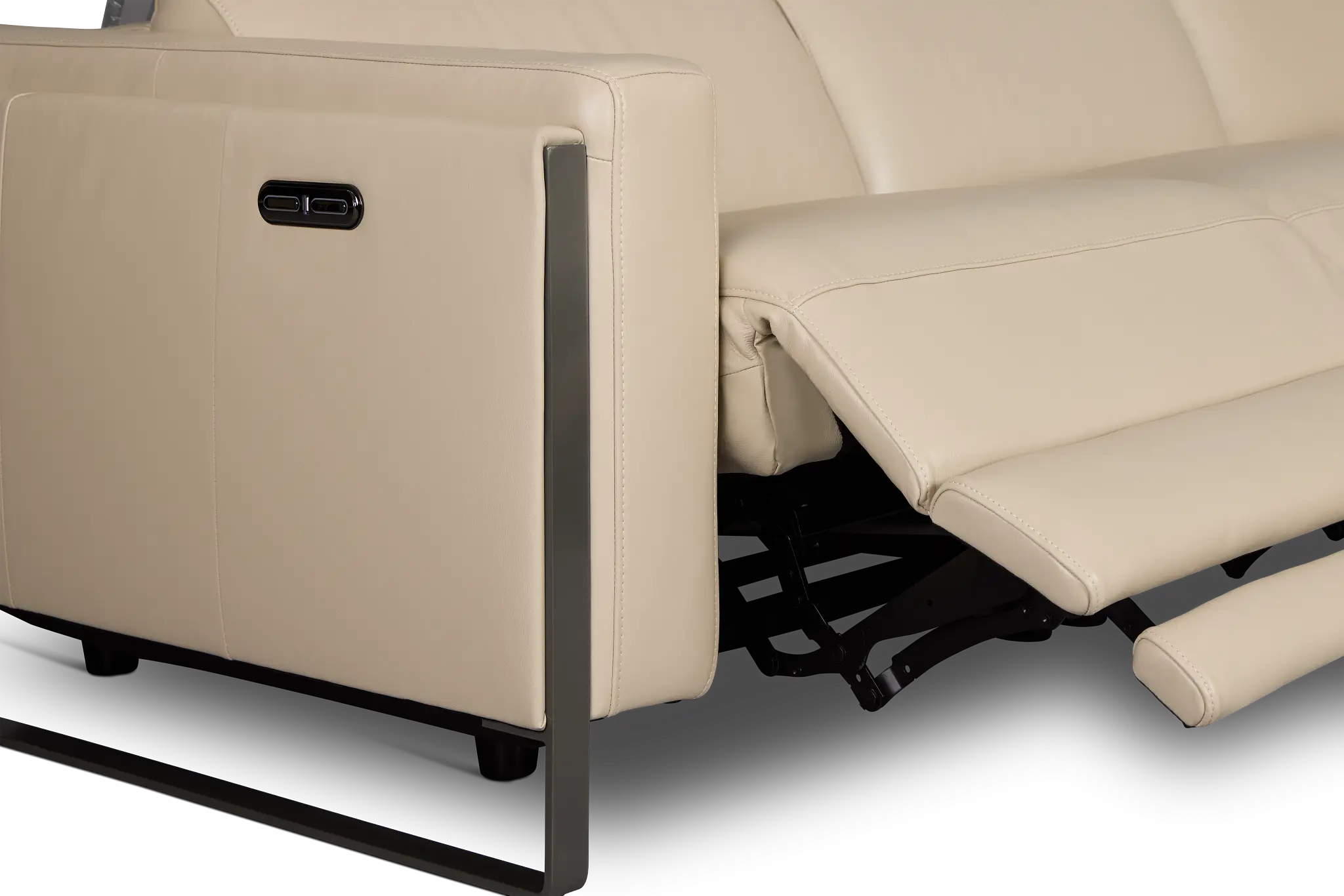 Atlas Taupe Lthr/vinyl Medium Triple Power 2-arm Sectional Atlas Taupe Lthr/vinyl Medium Triple Power 2-arm Sectional