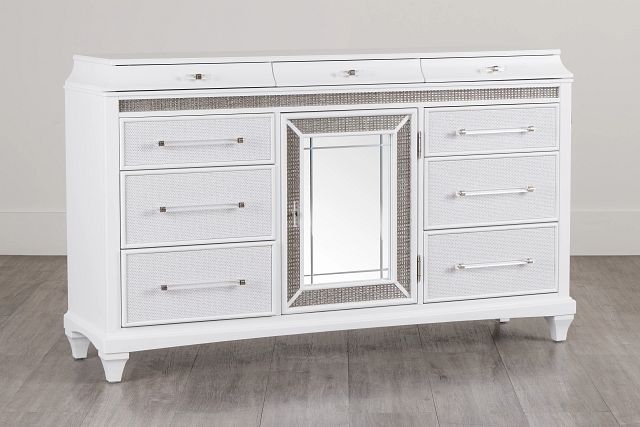 Milan White Door Dresser