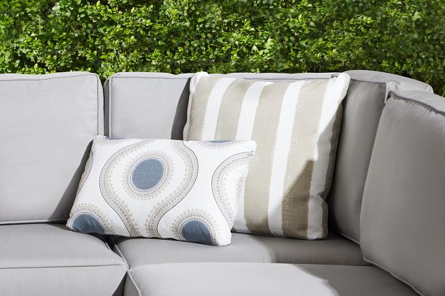 Susette Gray Lumbar Indoor/outdoor Accent Pillow