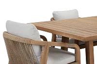 Laguna Light Tone 66" Rectangular Table & 4 Gray Cushioned Chairs