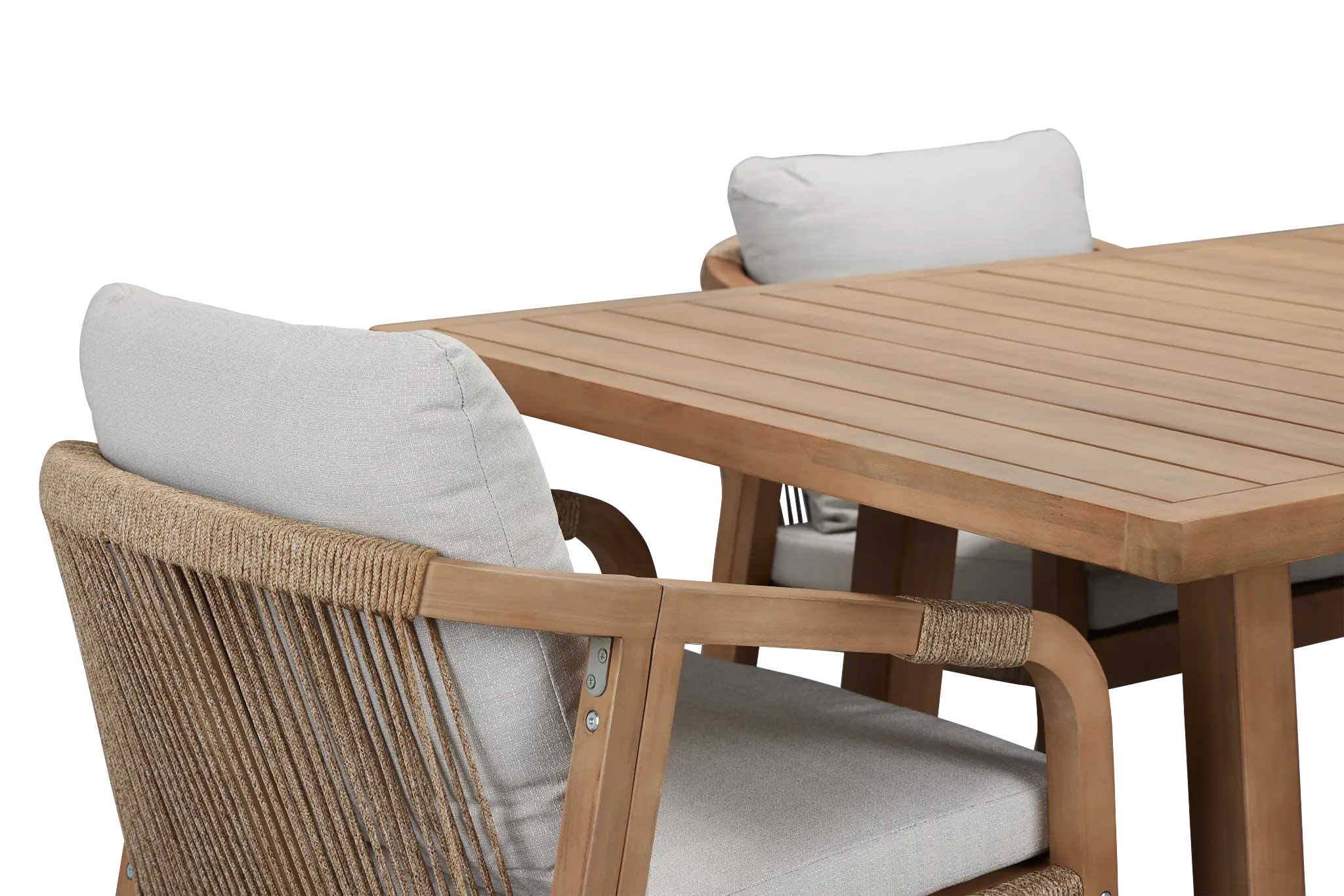 Laguna Light Tone 66" Rectangular Table & 4 Gray Cushioned Chairs Laguna Light Tone 66" Rectangular Table & 4 Gray Cushioned Chairs