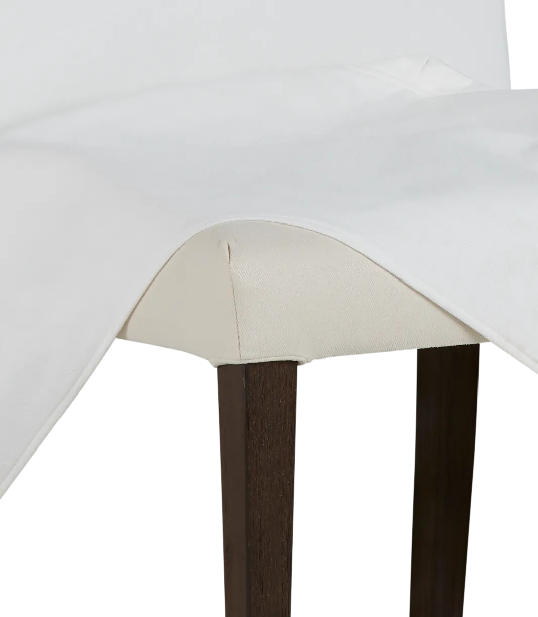 Harbor White Long Slipcover Chair With Medium-tone Leg