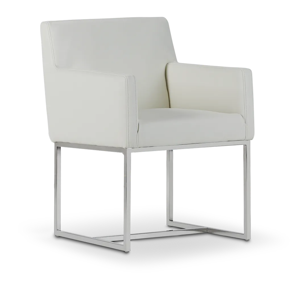 Miami White Micro Upholstered Arm Chair