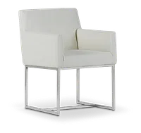 Miami White Micro Upholstered Arm Chair