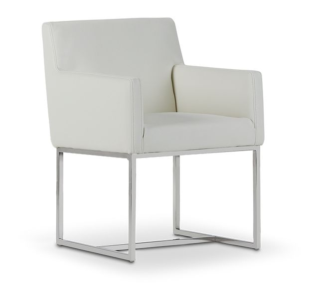 Miami White Micro Upholstered Arm Chair