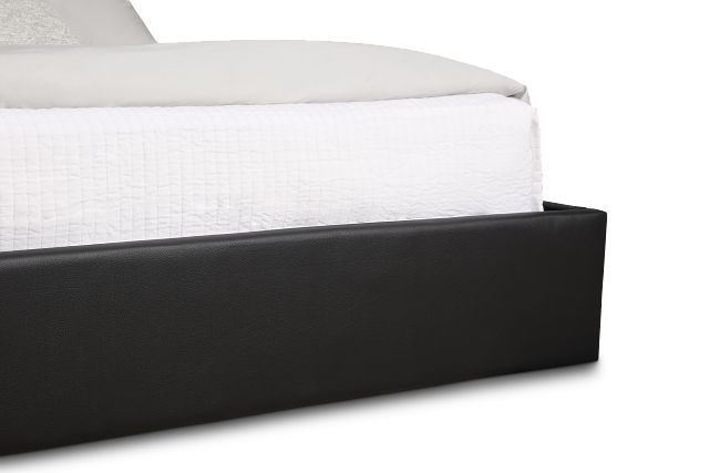 Doral Black Curved Upholstered Platform Bed