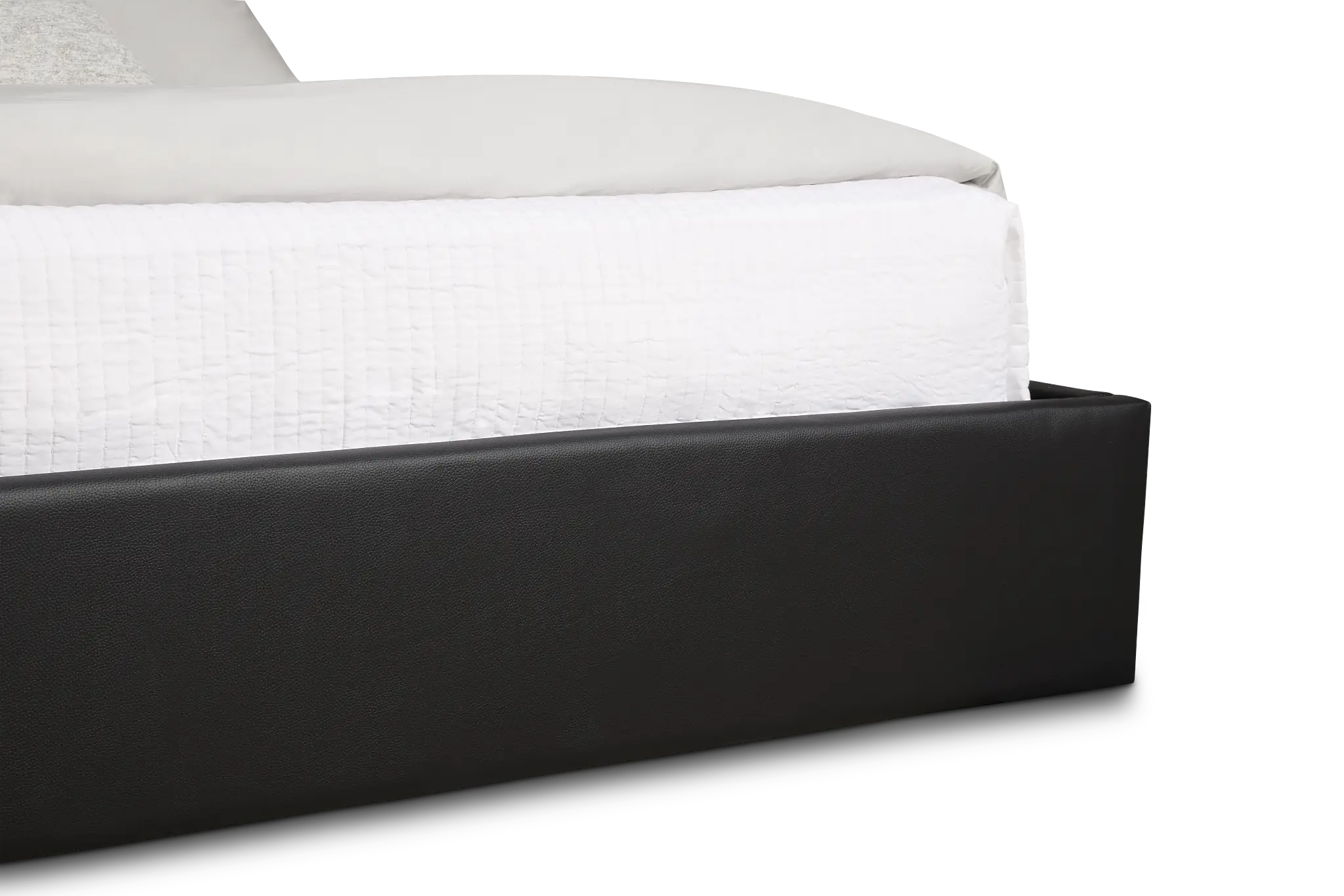 Doral Black Curved Upholstered Platform Bed Doral Black Curved Upholstered Platform Bed