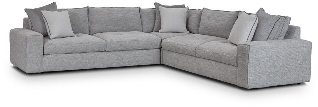 Nest Gray Fabric Small Two-arm Sectional (1)