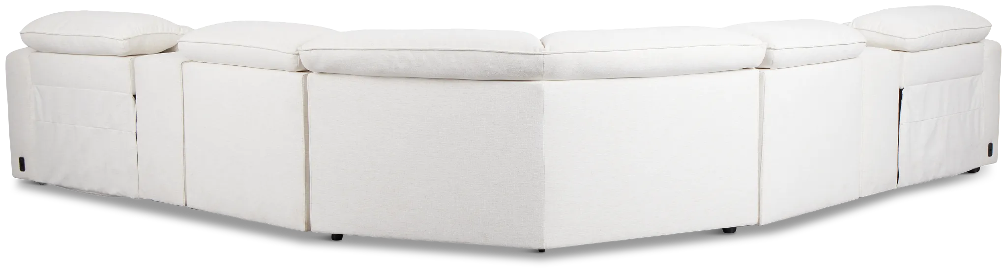 Ryland White Fabric Large Dual Power Reclining Two-arm Sectional