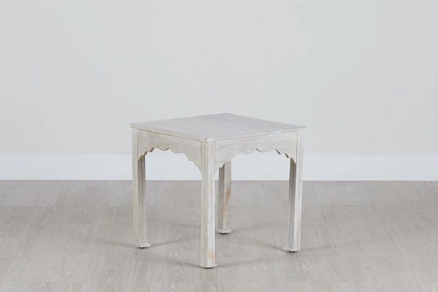Stacey White Square End Table