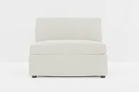 Destin Elite Ivory Fabric Armless Chair