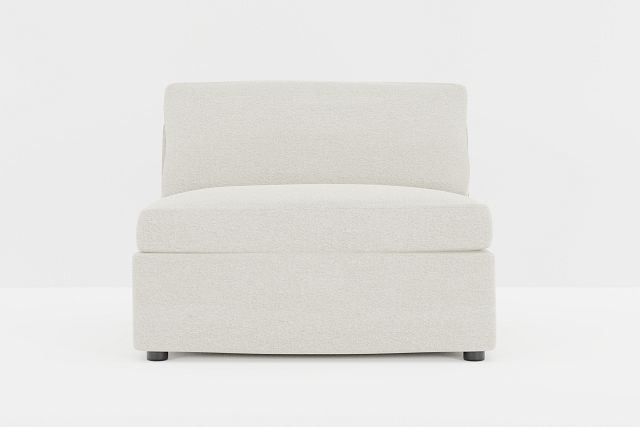 Destin Elite Ivory Fabric Armless Chair